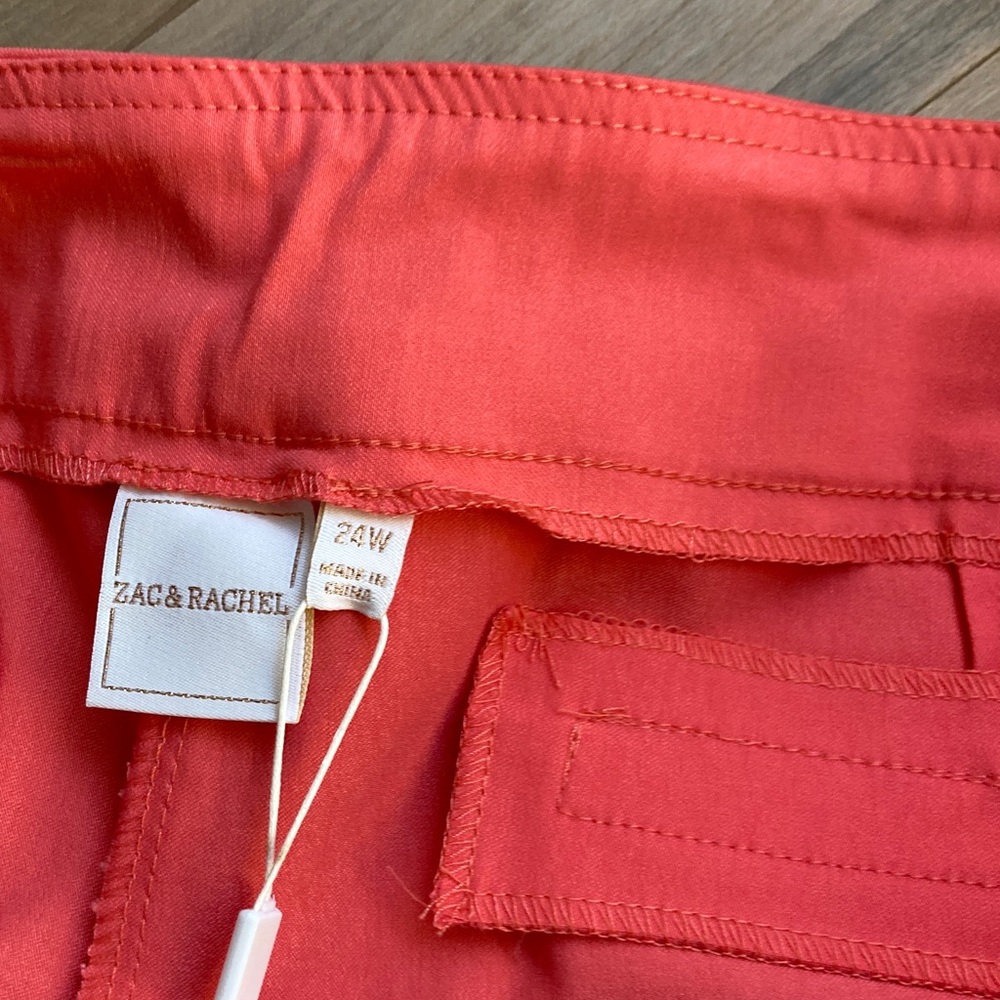 Zac & Rachel Mid-Rise Wide Crop Pant with stretch sugar coral 24W - Picture 13 of 17